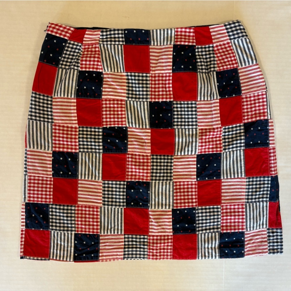 Norton McNaughton 100% cotton red white blue patriotic patchwork skort size 8 - Picture 3 of 5